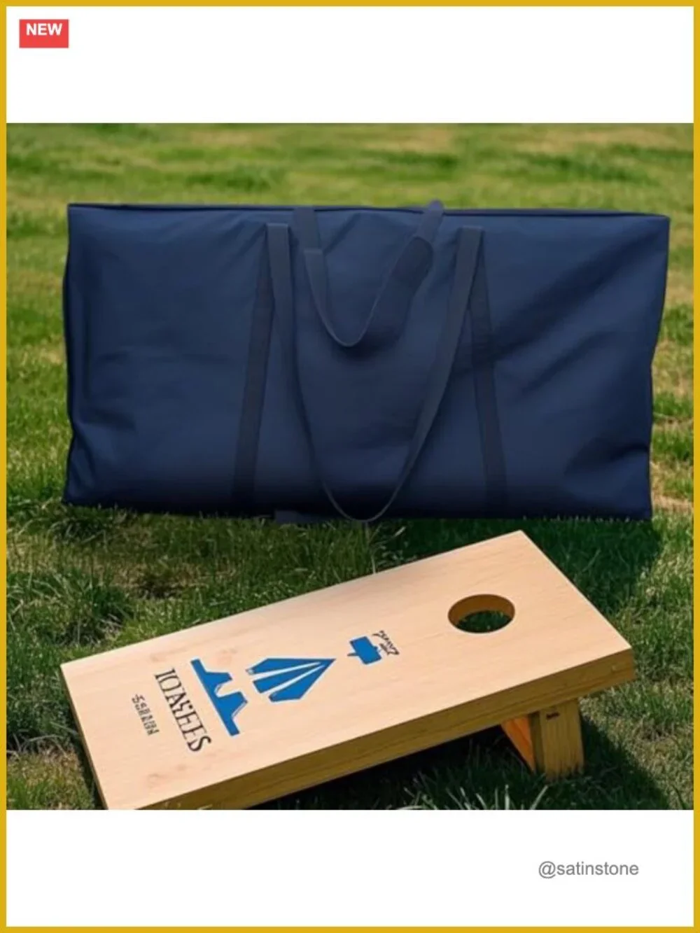 Heavy-Duty Cornhole Carrying Case for 2 Regulation Boards, Waterproof Tote with